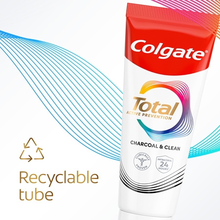 Colgate Total Active Prevention Charcoal & Clean dentifricio sbiancante con carbone attivo