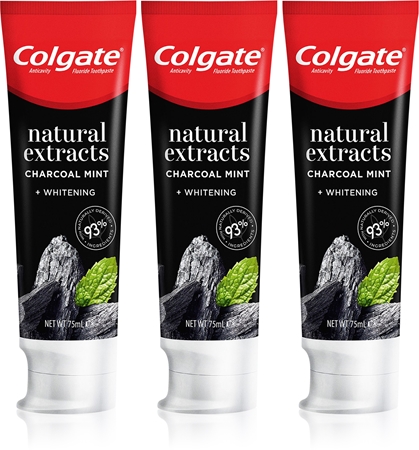 Colgate Natural Extracts Charcoal + White Valgendav hambapasta aktiivsöega