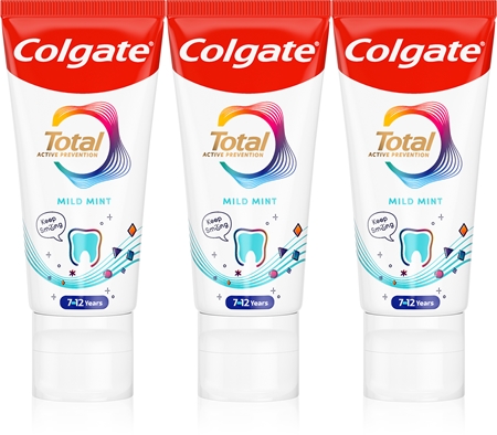 Colgate Total Junior Active Prevention Mild Mint οδοντόκρεμα για εξονυχιστικό καθάρισμα των δοντιών και στοματικής κοιλότητας για παιδιά