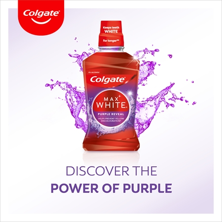 Colgate Max White Purple Reveal balinamasis burnos skalavimo skystis