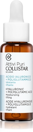 Collistar Attivi Puri Hyaluronic + Polyglutamic Acid Serum liftinges arcszérum hialuronsavval
