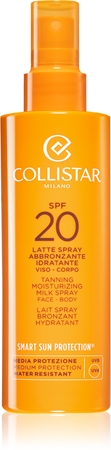 Collistar Smart Sun Protection Tanning Moisturizing Milk Spray SPF 20 latte protettivo in spray SPF 20