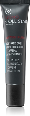 Collistar Uomo Attivi Puri Eye Contour Hyaluronic Acid + Caffeine Eye Contour Anti-Ageing Brightening Eye Cream