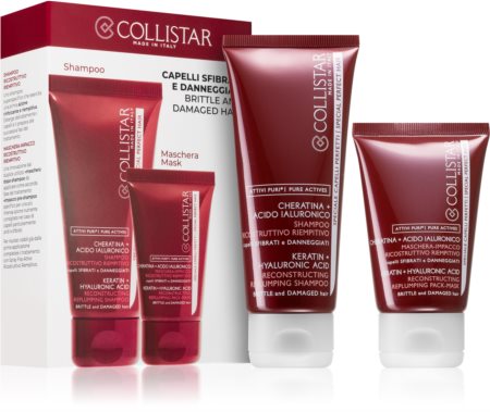 Collistar Special Perfect Hair Keratin+Hyaluronic Acid Shampoo Set (För skadat och ömtåligt hår)