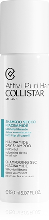 Collistar Hair Niacinamide Dry Shampoo suchý šampon pro absorpci přebytečného mazu a pro osvěžení vlasů s niacinamidem