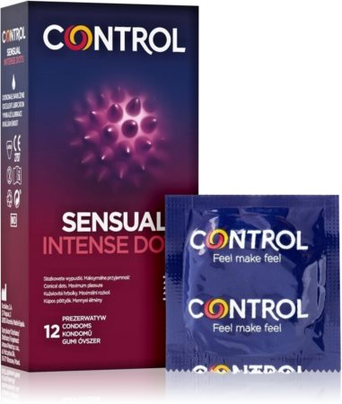 Control Sensual Intense Dots prezervatyvai