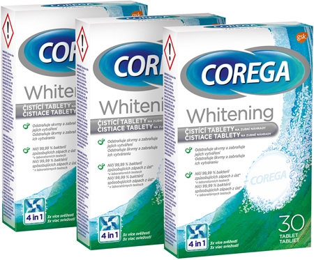Corega Tabs Whitening tablety na bělení