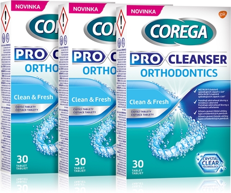 Corega Tabs Pro Cleanser Orthodontics tablety na bielenie