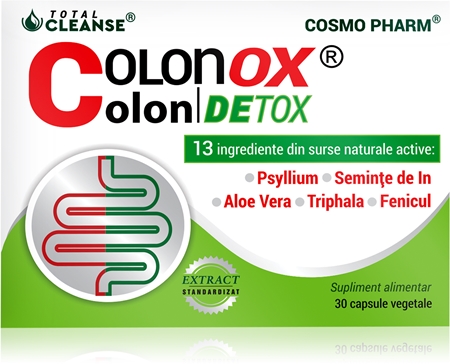 Cosmo Pharm Colonox Colon Detox capsule pentru normalizarea funcțiilor fiziologice ale peretelui intestinal