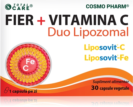 Cosmo Pharm Fier + Vitamina C Duo lipozomal capsule pentru sprijinirea hematopoiezei