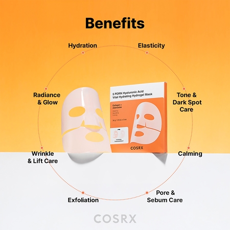Cosrx 5 PDRN Hyaluronic Acid Vital Hydrating Hydrogel Mask maska hydrożelowa o intensywnym działaniu dla efektu rozjaśnienia i wygładzenia skóry