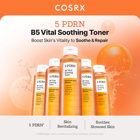 Cosrx 5 PDRN B5 Vital Soothing Toner rewitalizujący tonik dla efektu rozjaśnienia i wygładzenia skóry