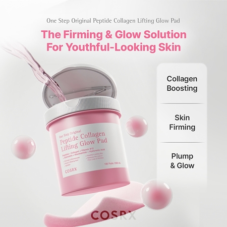 Cosrx One Step Original Peptide Collagen Lifting Glow Pad tonizujące płatki do twarzy do ujędrniania i liftingu skóry twarzy