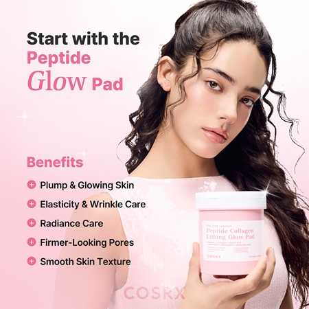 Cosrx One Step Original Peptide Collagen Lifting Glow Pad tonizujące płatki do twarzy do ujędrniania i liftingu skóry twarzy