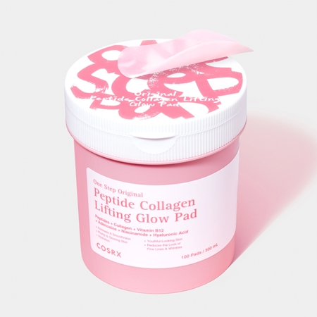 Cosrx One Step Original Peptide Collagen Lifting Glow Pad tonizujące płatki do twarzy do ujędrniania i liftingu skóry twarzy