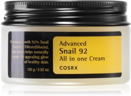 Cosrx Advanced Snail 92 All In One Intensīvas iedarbības reģenerējošs krēms ar gliemežu ekstraktu