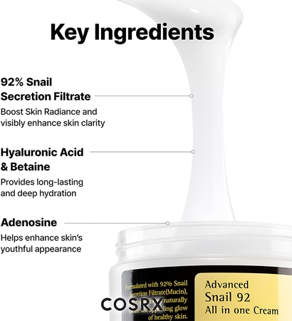 Cosrx Advanced Snail 92 All In One intensywny krem regenerujący z ekstraktem ze śluzu ślimaka