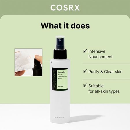 Cosrx Centella Water Alcohol-Free tonik nawilżający o działaniu uspokajającym