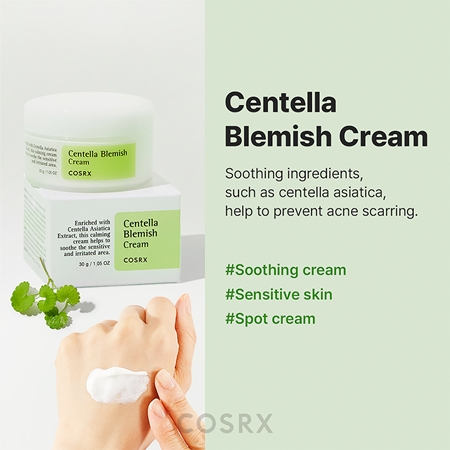 Cosrx Centella Blemish Cream odżywczy krem łagodzący przeciw zaczerwienieniom skóry