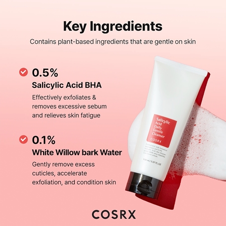 Cosrx Salicylic Acid Daily Gentle Cleanser aktywna pianka oczyszczająca