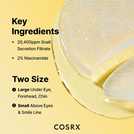Cosrx Advanced Snail Hydrogel Eye Patch hydrożelowa maska wokół oczu do rozjaśnienia i nawilżenia