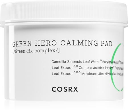 Cosrx One Step Green Hero Calming intense revitalising pads with soothing effect