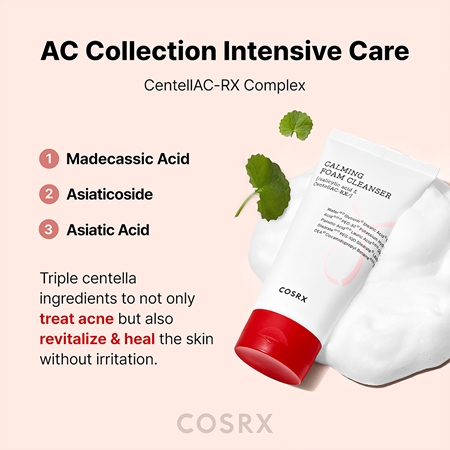 Cosrx AC Collection delikatna pianka oczyszczająca do skóry wrażliwej ze skłonnością do wyprysków