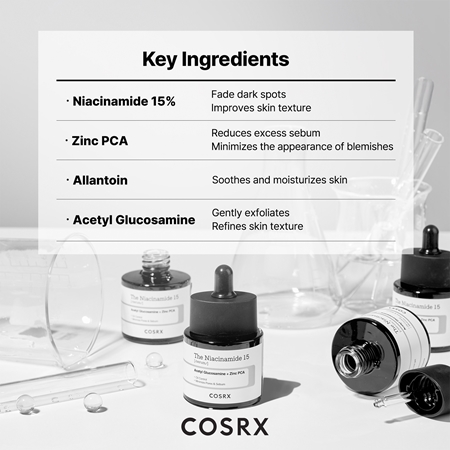 Cosrx Niacinamide 15 lekkie serum przeciw niedoskonałościom skóry trądzikowej