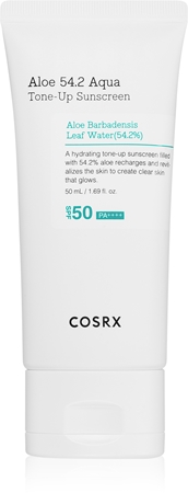 Cosrx Aloe 54.2 Aqua Tone-Up Sunscreen Προστατευτικό υγρό προσώπου με χρώμα SPF 50+