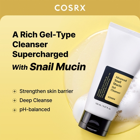 Cosrx Advanced Snail Mucin Gel Cleanser pieniący się żel myjący o działaniu nawilżającym