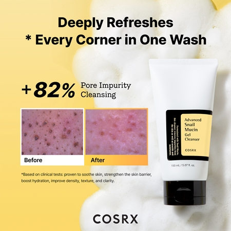 Cosrx Advanced Snail Mucin Gel Cleanser pieniący się żel myjący o działaniu nawilżającym
