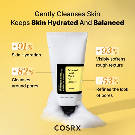 Cosrx Advanced Snail Mucin Gel Cleanser pieniący się żel myjący o działaniu nawilżającym