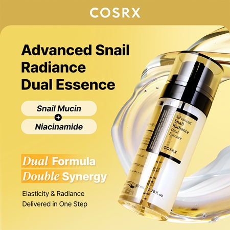 Cosrx Advanced Snail Radiance Dual Essence rozjaśniające serum nawilżające z ekstraktem ze śluzu ślimaka