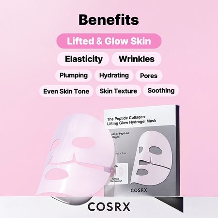 Cosrx The Peptide Collagen Lifting Glow Hydrogel Mask ujędrniająca maseczka do twarzy o działaniu nawilżającym