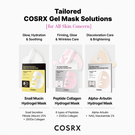 Cosrx The Peptide Collagen Lifting Glow Hydrogel Mask ujędrniająca maseczka do twarzy o działaniu nawilżającym