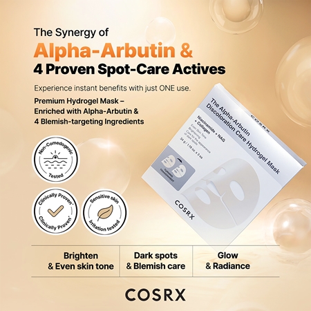 Cosrx The Alpha-Arbutin Discoloration Care maseczka hydrożelowa do ujednolicenia kolorytu skóry