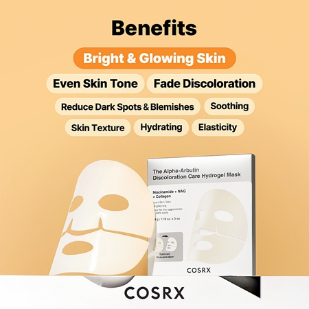 Cosrx The Alpha-Arbutin Discoloration Care maseczka hydrożelowa do ujednolicenia kolorytu skóry