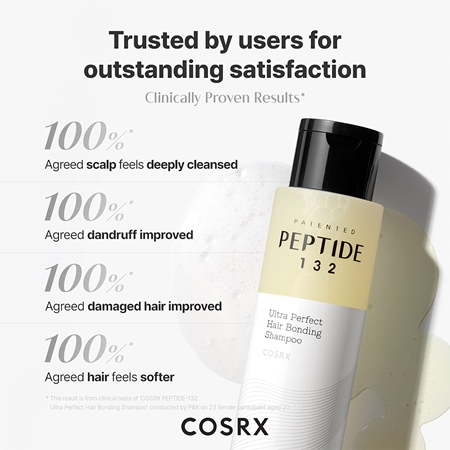 Cosrx Peptide - 132 Ultra Perfect Hair Bonding Shampoo wzmacniający szampon do włosów zniszczonych o działaniu uspokajającym