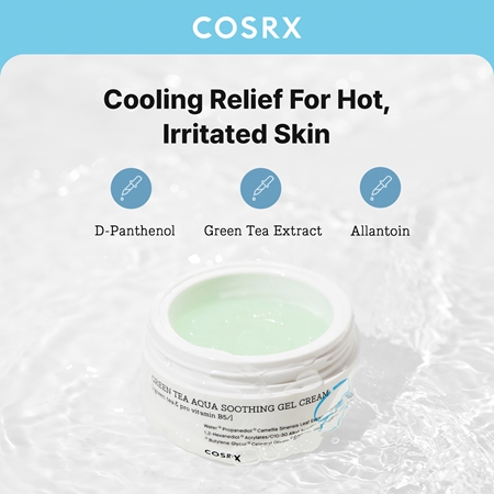 Cosrx Green Tea Aqua Soothing nawilżający krem-żel o działaniu uspokajającym