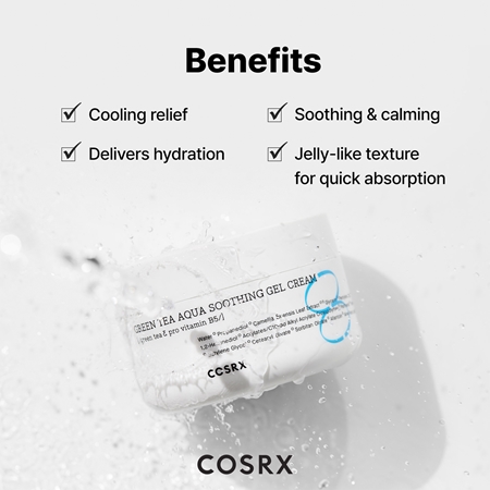 Cosrx Green Tea Aqua Soothing nawilżający krem-żel o działaniu uspokajającym