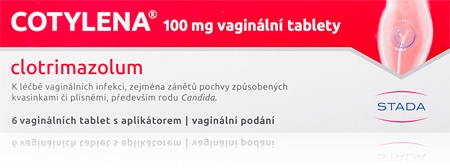 Cotylena Cotylena 100 mg + aplikátor vaginální tablety k léčbě gynekologických zánětů způsobených mykotickou infekcí