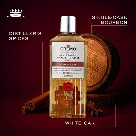 Cremo Bourbon & Oak shower gel for men