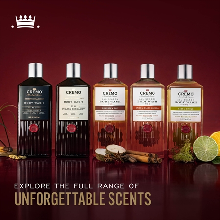 Cremo Bourbon & Oak shower gel for men