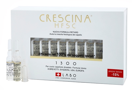 Crescina HFSC 1300 ampułki na zaawansowane przerzedzanie włosów dla mężczyzn