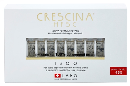 Crescina HFSC 1300 ampułki na zaawansowane przerzedzanie włosów dla mężczyzn