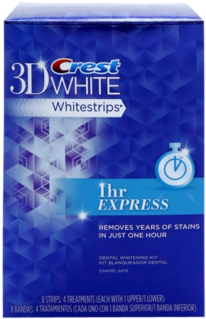 Crest 3D White Whitestrips 1hr Express tiras de blanqueamiento dental  con efecto instantáneo