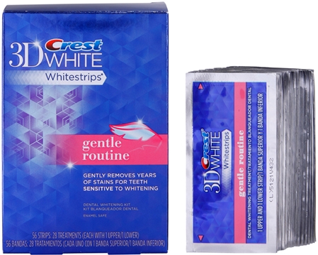 Crest 3D White Whitestrips Gentle Routine tiras de branqueamento para dentes sensíveis