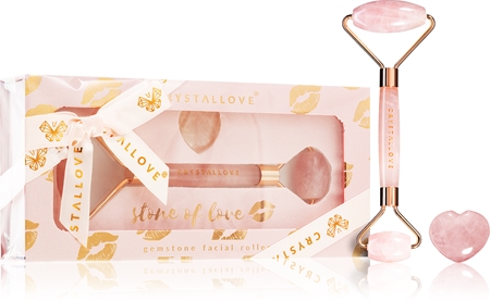 Crystallove Rose Quartz Selflove Set rolo de massagem para rosto i acessório para massagem