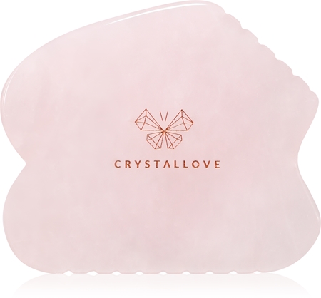 Crystallove Rose Quartz Contour Gua Sha accesorio para masaje para el rostro