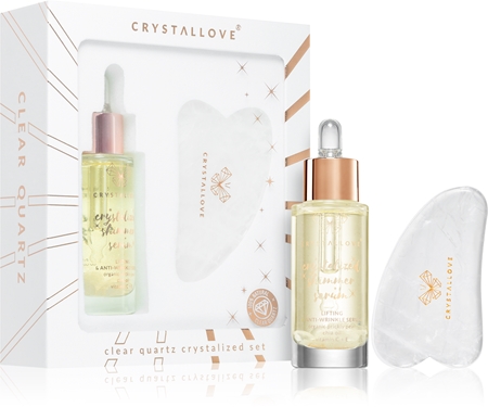 Crystallove Crystalized Clear Quartz Set coffret para cuidado da pele